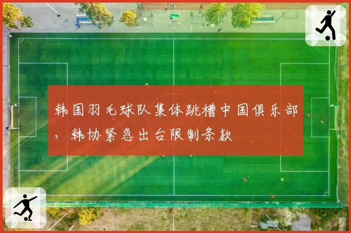 韩国羽毛球队集体跳槽中国俱乐部，韩协紧急出台限制条款